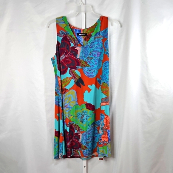 Anne Klien Floral Sleeveless Dress Size Large - Picture 1 of 6